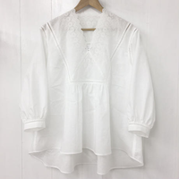 point de Japon / V-Neck Gathered Top / Off White