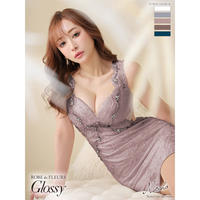 【Glossy】スカラップレースｘサイドチュールタイトミニドレス(GL2528)
