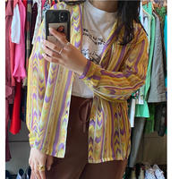 yellow×purple sheer shirt