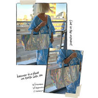 mirror tote white Silver hologram size XL