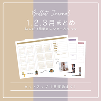 1.2.3月まとめ | 日曜始まり | テーマカラー | BUJO