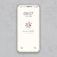 シンプルドット柄 ベージュピンクと可愛めドット模様 スマホ壁紙 Hanapla Han