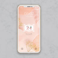 シンプルドット柄 ベージュピンクと可愛めドット模様 スマホ壁紙 Hanapla Han