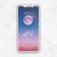 カレンダー2月 恋愛運アップ ハート型の雲のスマホ壁紙 Hanapla Hanapla