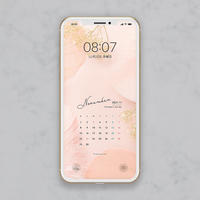 シンプルウォーターカラー 淡いくすみピンクとホワイト水彩風 スマホ壁紙 Hanapla