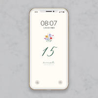 恋愛運アップ ラッキーナンバー５２数字 花のイラスト スマホ壁紙 Hanapla Ha