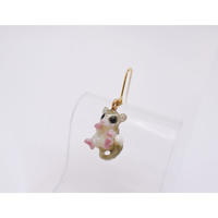 ヤマネピアス　アダルト　パイド　茶　(片耳)(ｲﾔﾘﾝｸﾞ交換可能)