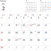 カレンダー 21 最新の祝日 シンプルなカレンダー 四角バージョン 月曜始まり