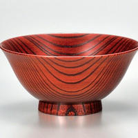 山中塗　嘉匠菴オリジナル商品 　欅4.1飯茶椀　赤摺　SO-328