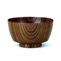 国産山中塗木製雑煮椀 欅4.3胴張椀　茶摺　SO-0503