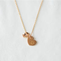 ニコマークハート型ネックレス｜K18PG｜KATACHI Necklace｜ KATACHI-B♡-BDチャームset