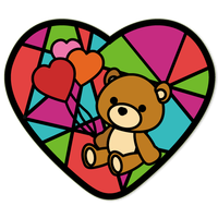 透明マウスシールド ハートのステンドグラス 5枚 Totte