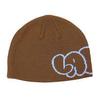 LABROS BUBBLE LOGO JACQUARD BEANIE (BROWN)