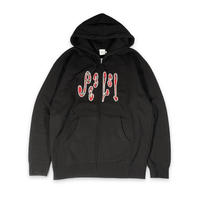PEELS  PLAID LOGO HOOD-ZIP BLACK