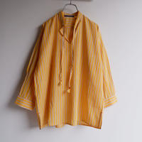 TIGRE BROCANTE (ティグルブロカンテ)/ストライプブロックプリントプルオーバーロングシャツ/イエロー