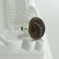 ラウンド　ストーンピアス　Smokey quartz