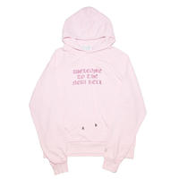 GLITTER PRINT HOODED SWEATER 'NEW HELL PINK
