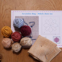 アライオロス刺繍キット　ピンクの花の小さな敷物Ｅ