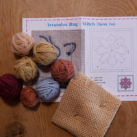 アライオロス刺繍キット　ピンクの花の小さな敷物Ｄ
