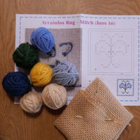 アライオロス刺繍キット　青い花の小さな敷物Ｂ