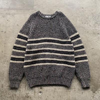 80s striped design wool blend knit sweater