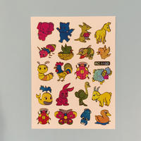 カラフル 動物 ③ キラキラ シール COLORFUL ANIMAL STICKER