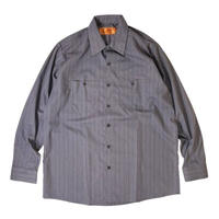 Red Kap L/S Stripe Work Shirt - Charcoal/Blue/White