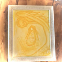 木の葉書画2枚セット木花咲耶姫 龍神 神秘のメッセージ手紙と木製ホルダー付き 笹舟と羽綴り