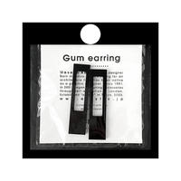 acrylic【ロングレクタングル ブラック】GUM EARRING parts アクリリック 坂雅子