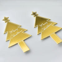 XH011【クリスマスピック・箔押しシリーズ】Merry Christmas Tree＜ゴールド＞100枚入り