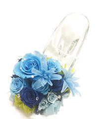 プリザーブドフラワー 青い薔薇の祝福一輪ラッピング 世都華