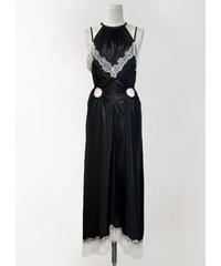 FETICO / FAUX-LEATHER SLIP DRESS ( BLACK )