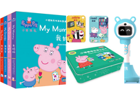【BEILING（贝灵）】『PeppaPigの絵本(4冊/中・英)』と『 たんごカード100枚(中・英)』のセット  ※音声タッチペン（B60）付き※ 幼児・子供向け中国語教材【紹介動画有👆】