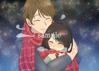 えくぼが可愛い女性にキュンとしている男性のイラスト素材 フォトとイラスト素材のフォトイラ