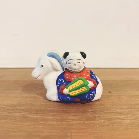 慶] 廃絶/名古屋土人形/猫抱きお福/野田末吉/郷土玩具
