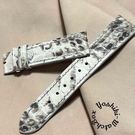 特別プライス pyt-138 パイソン 腕時計ベルト ホワイト (ラグ幅20mm