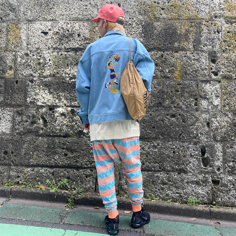 Skull Border Saluel Pants(Orange)