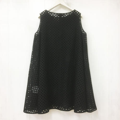 point de Japon / Flared Lace Top / Black