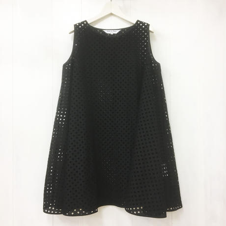 point de Japon / Flared Lace Top / Black