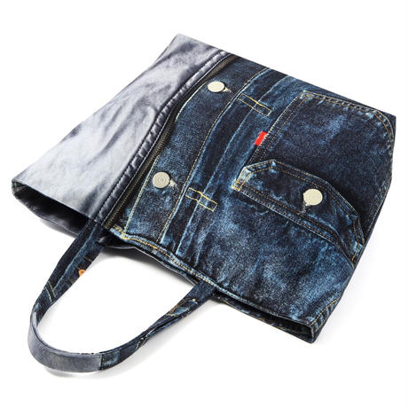 Arumo トロンプルイユトートバッグ デニム レザージャケット Arumo Onl