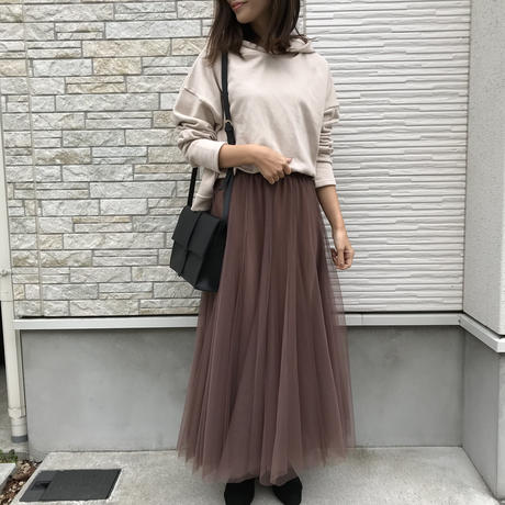 3 15入荷 ボリュームチュールレイヤードスカートブラウン Blate Web