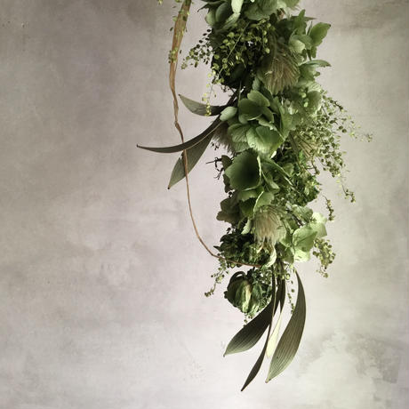 Dried Green Garland Swag (ドライフラワーのグリーンガーランド スワッ