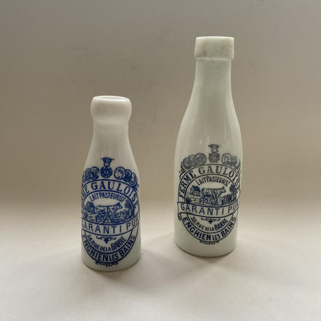 １９５０年代　ミルクグラス　牛乳びん　ゴロワー牧場　２点セット