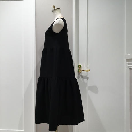 7051 黒ティアードワンピース 長め ml Capriciousmie