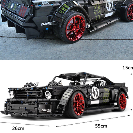 レゴテクニック マスタング 互換 スポーツカー LEGO風 車 ブロックセット ブラック