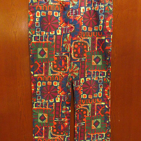 高速配送 Vintage 総柄 60 S 70 S ヒッピー 柄パンツ 派手 人気特価激安