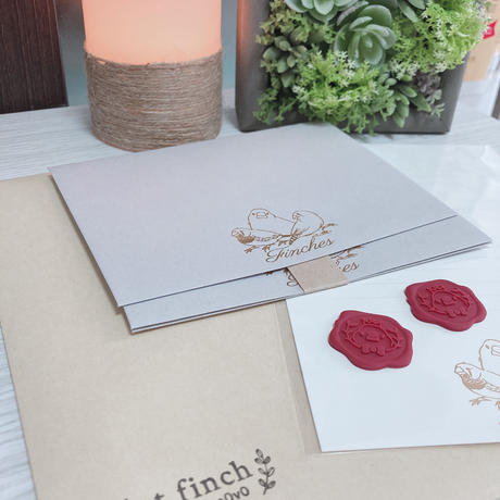 文鳥 キンカチョウ 箔押しレターセット Dot Finch
