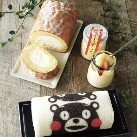 セット 阿蘇くまもとろーる 阿蘇ジャージーロールケーキ あそりんどうプリンセット 古今堂