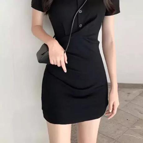 美シルエット 美くびれワンピース ポロシャツ風ワンピース Littleammie 美シルエット 美くびれワンピース ポロシャツ風ワンピース Littleammie