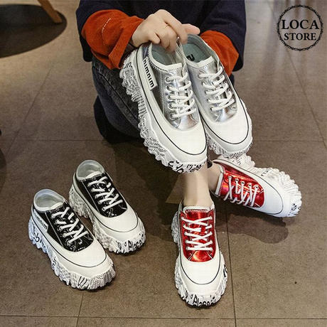 ダッドスニーカー 厚底 レースアップ 7cm 韓国ファッション レディース スニーカー ダッド